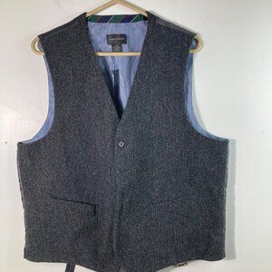 Mens Madison Wool Waistcoat Vest Lined Charcoal XL NWT Wool Polyester Cotton